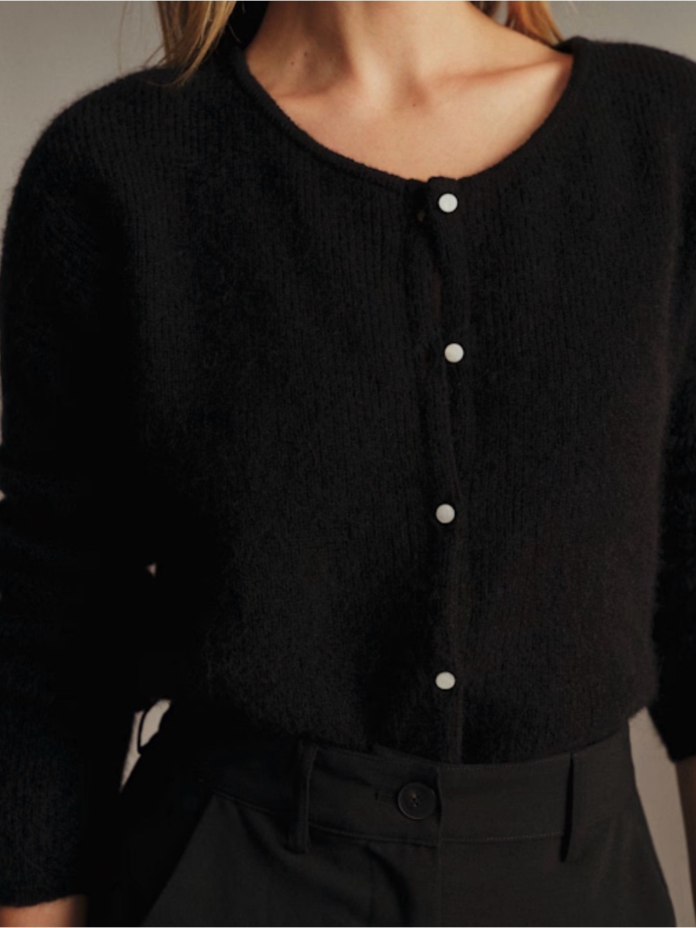 Sezane Gaspard Black Cardigan
